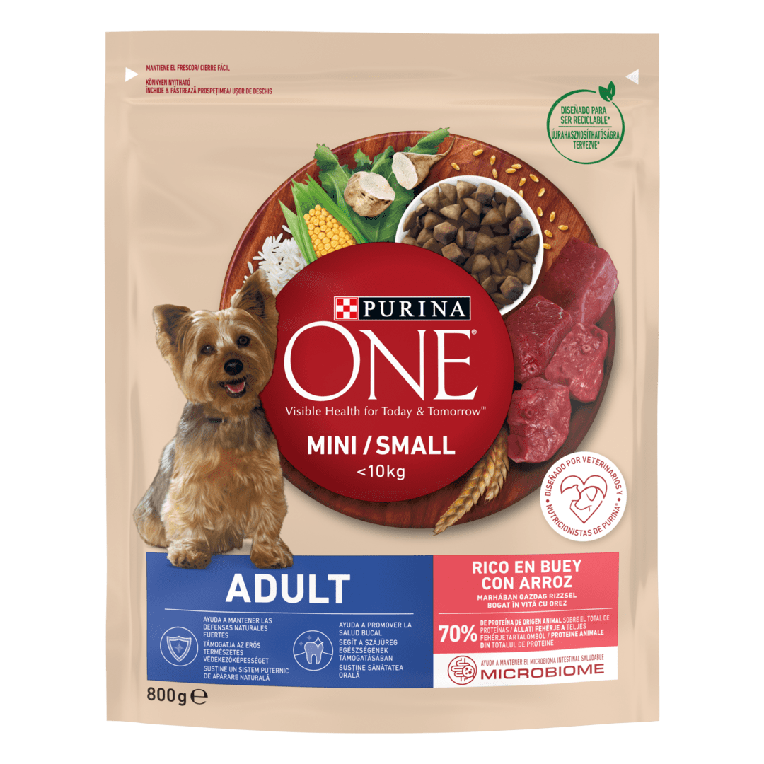 PURINA ONE® Mini ADULT, Govedina in riž, suha hrana za pse