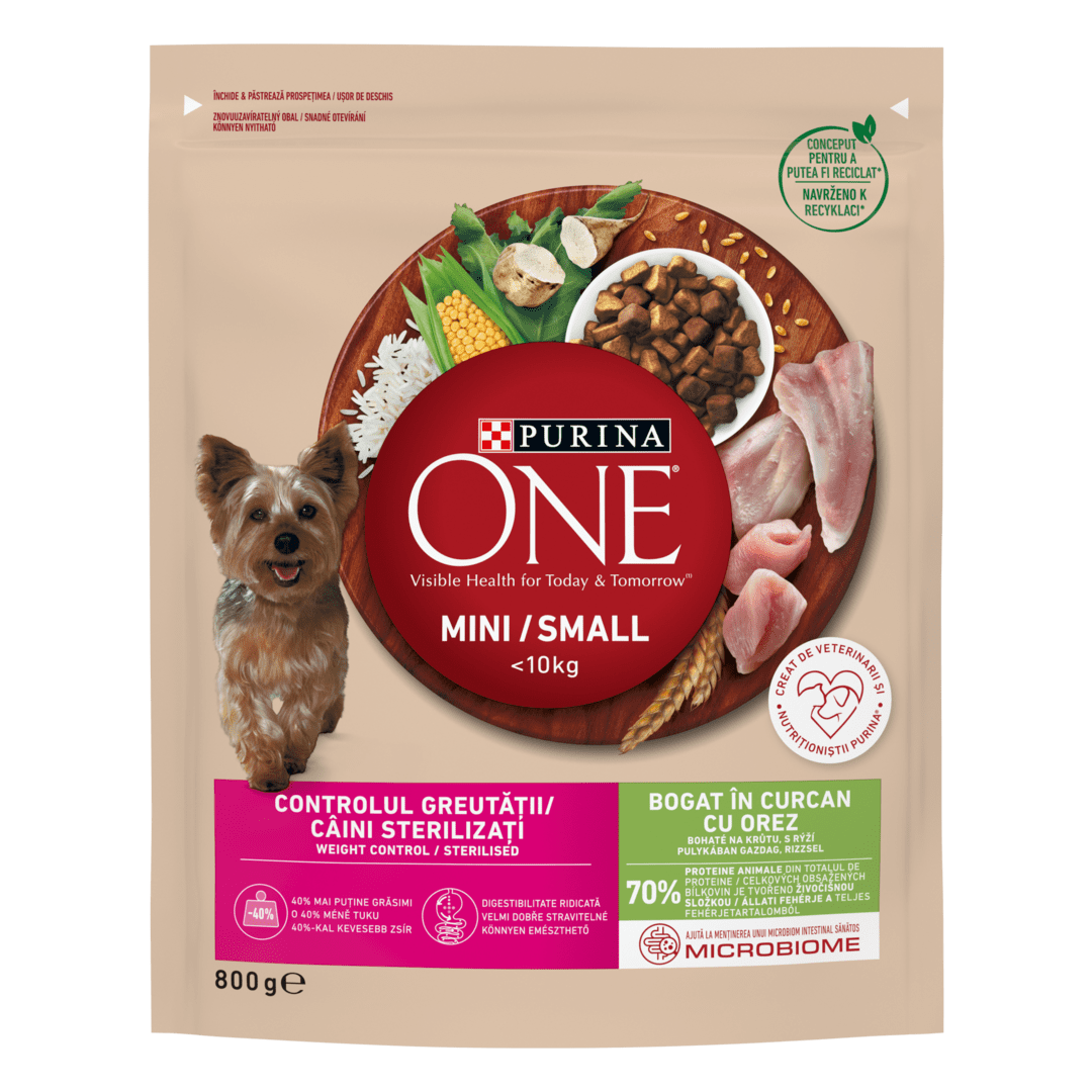 PURINA ONE® Mini Weight Control, Puran in riž, suha hrana za pse