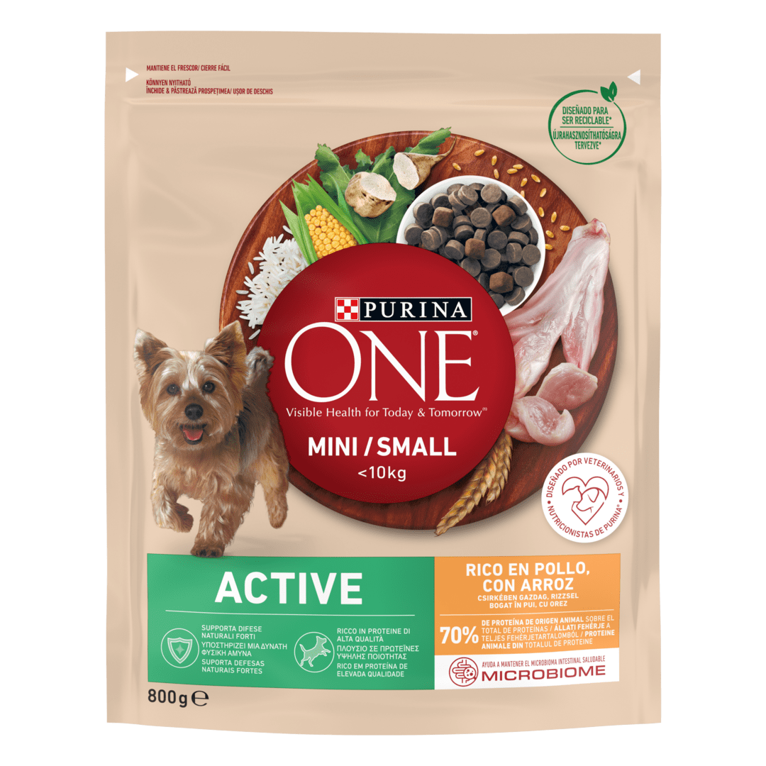 PURINA ONE® Mini Active, Piščanec in riž, suha hrana za pse