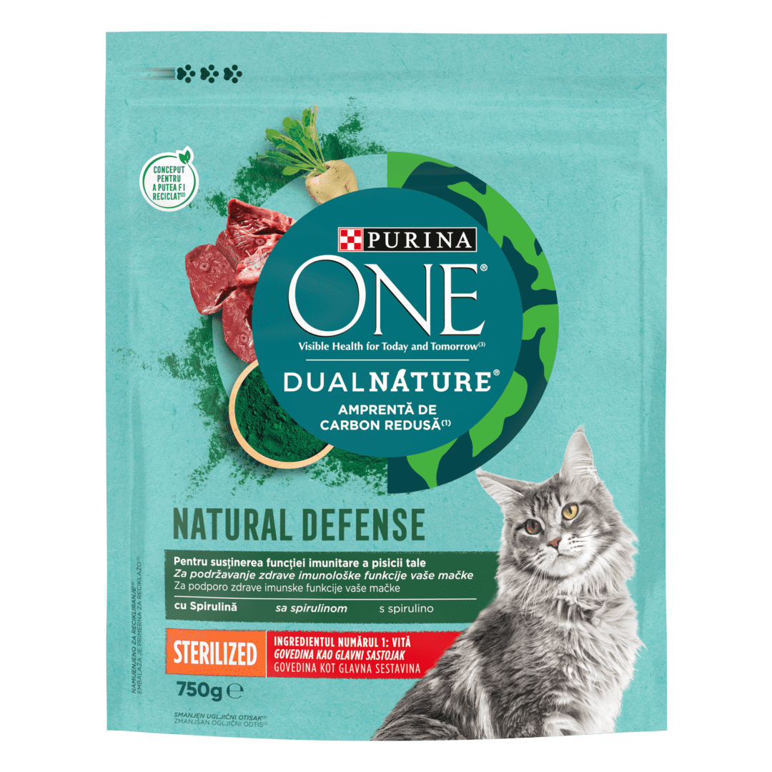PURINA ONE DualNature, s Spirulino in lososom, suha hrana za sterilizirane mačke