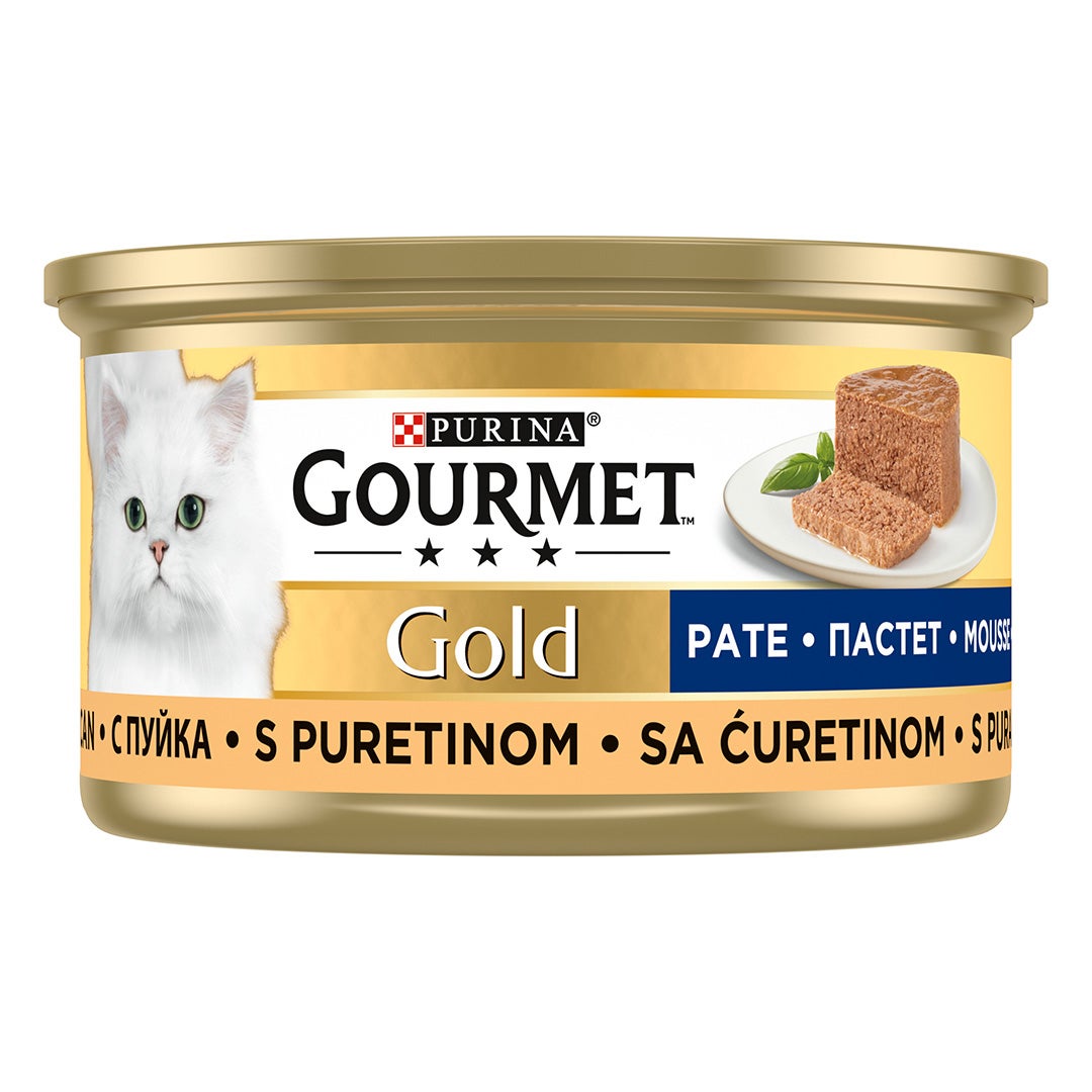 GOURMET Gold, pašteta, Puran, mokra hrana za mačke