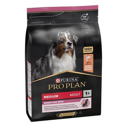 PURINA® PRO PLAN® ADULT, občutljiva koža, srednje velike pasme, losos, suha hrana za pse