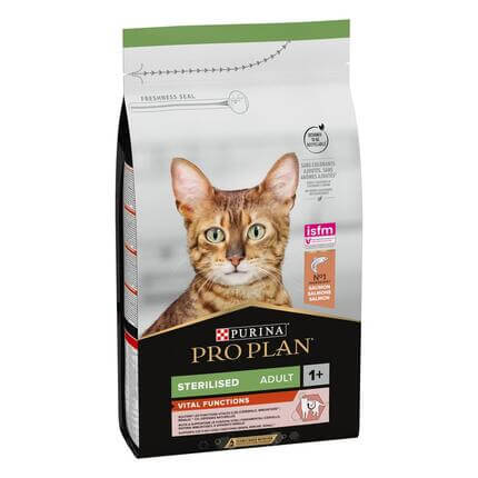 PURINA® PRO PLAN® STERILISED s formulo OPTISENSES®, z lososom, suha hrana za mačke