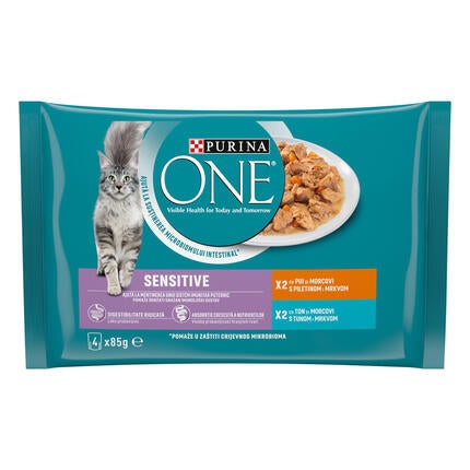 PURINA ONE® SENSITIVE, Mešan izbor, mokra hrana za mačke