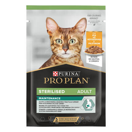 PURINA® PRO PLAN® STERILISED NUTRISAVOUR s piščancem, mokra hrana za mačke