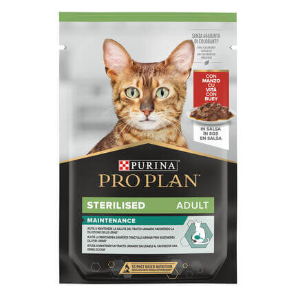 PURINA® PRO PLAN® STERILISED NUTRISAVOUR z govedino, mokra hrana za mačke