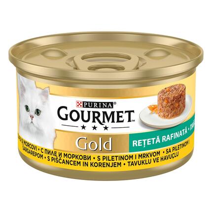 GOURMET Gold, Izbrani recepti, piščanec in korenje, mokra hrana za mačke