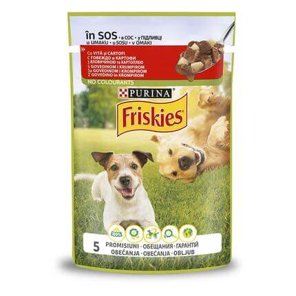 Friskies®, govedina in krompir v omaki, mokra hrana za pse