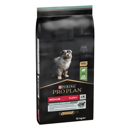 PURINA® PRO PLAN® Junior, občutljiva prebava, srednje velike pasme, jagnjetina, suha hrana za pse