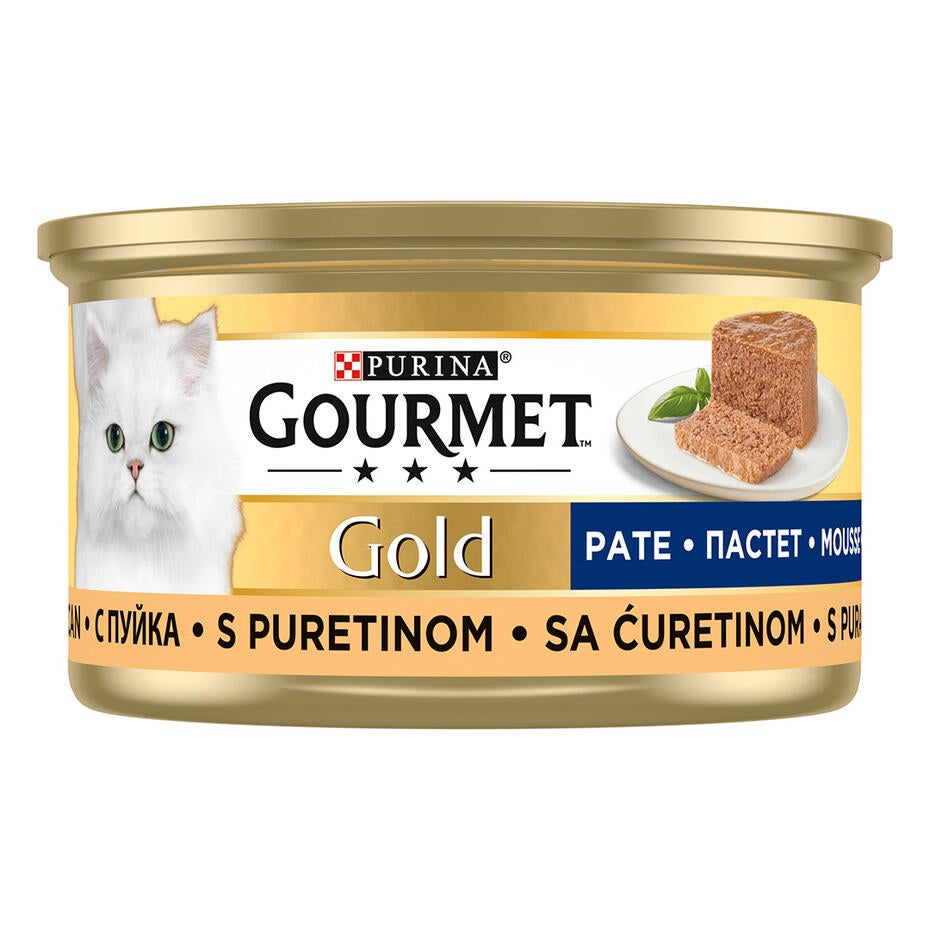 GOURMET Gold, pašteta, Puran, mokra hrana za mačke