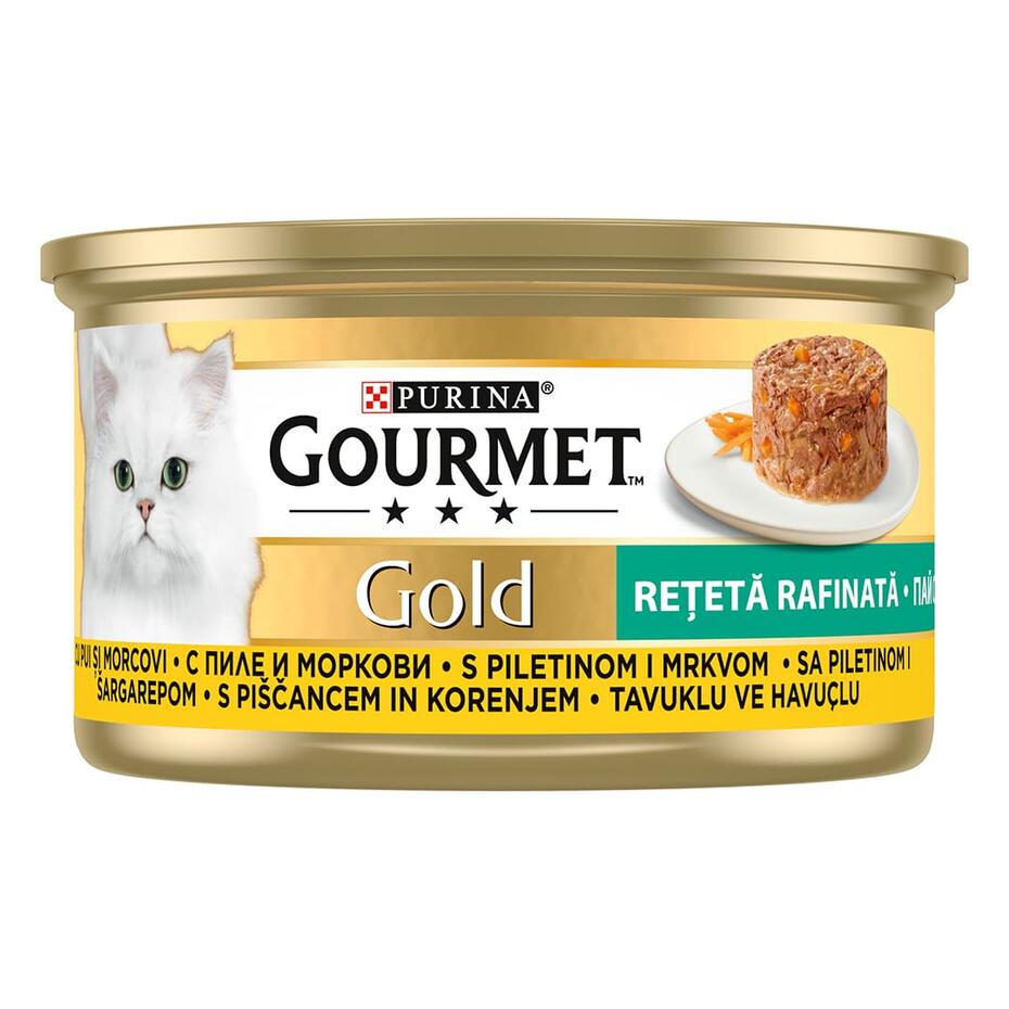 GOURMET Gold, Izbrani recepti, piščanec in korenje, mokra hrana za mačke