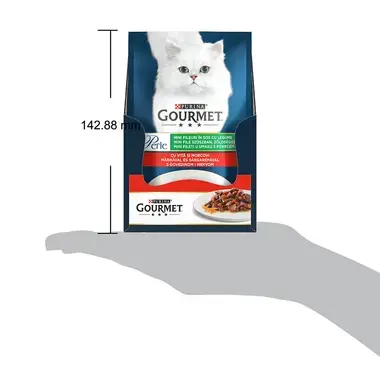 GOURMET Perle, mini fileji v omaki, govedina in korenje, mokra hrana za mačke