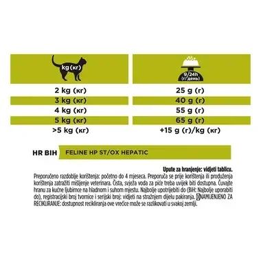 PURINA® PRO PLAN® VETERINARY DIETS HP St/Ox Hepatic, suha hrana za mačke