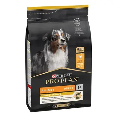 PURINA® PRO PLAN® ADULT Light/Sterilised, vse pasme, piščanec, suha hrana za pse