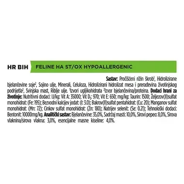 PURINA® PRO PLAN® VETERINARY DIETS HA St/Ox Hypoallergenic, suha hrana za mačke