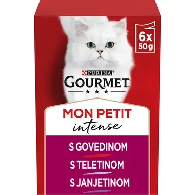 GOURMET Mon Petit, Mešan izbor, Govedina, Teletina in jagnjetina, mokra hrana za mačke