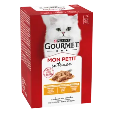 GOURMET Mon Petit, Mešan izbor, Piščanec, Raca in Puran, mokra hrana za mačke