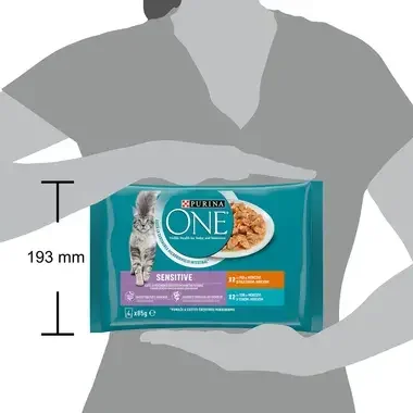 PURINA ONE® SENSITIVE, Mešan izbor, mokra hrana za mačke