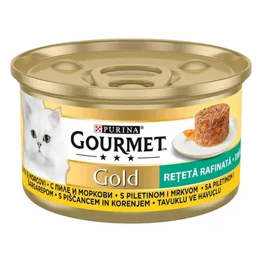 GOURMET Gold, Izbrani recepti, piščanec in korenje, mokra hrana za mačke