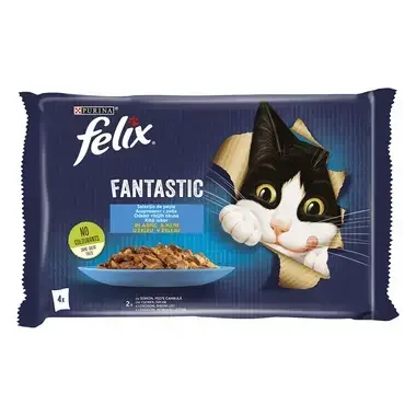 FELIX Fantastic, losos in iverka v želeju, mokra hrana za mačke