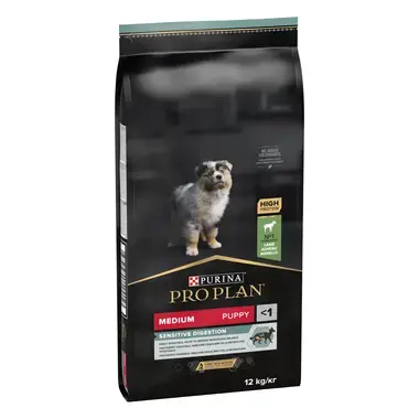 PURINA® PRO PLAN® Junior, občutljiva prebava, srednje velike pasme, jagnjetina, suha hrana za pse